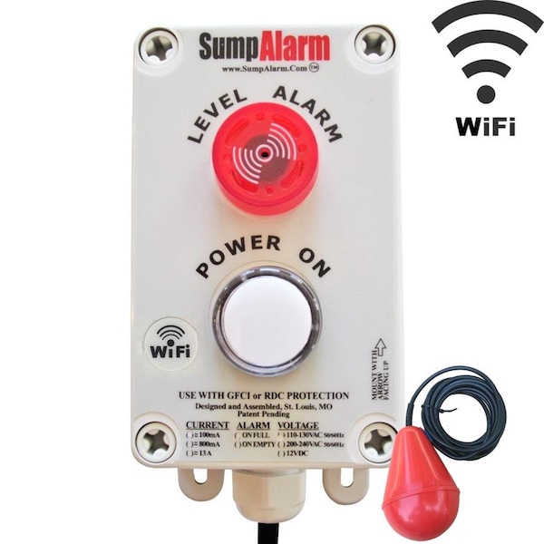 Sump Alarm Outdoor Pump/High Water Alarm, 120V, 100' Heavy Float, Power